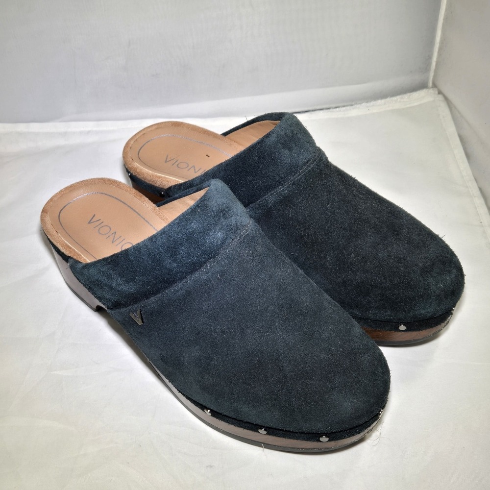 Vionic Kacie‎ VW18254 Clog Women's 8 Emerald Green Suede Studded Slip-On Shoes